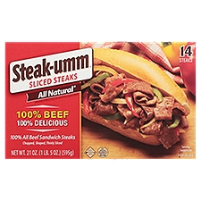 Steak-umm 100% Beef Sliced Steaks, 14 count, 21 oz