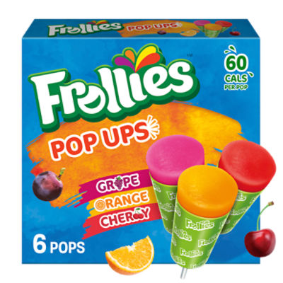 Frollies Pop Ups Grape Orange Cherry Frozen Dairy Dessert Pops, 6 count, 16.5 fl oz, 16.5 Fluid ounce