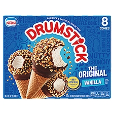 Nestlé Drumstick the Original Vanilla Frozen Dairy Dessert Cones, 8 count, 36.8 fl oz, 36.8 Fluid ounce