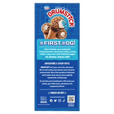 Nestl Drumstick the Original Vanilla Frozen Dairy Dessert Cones