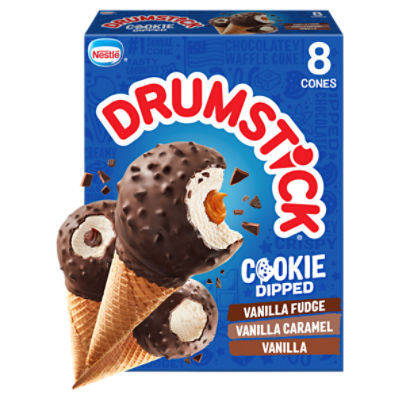 Nestlé Drumstick Cookie Dipped Frozen Dairy Dessert Cones, 8 count, 36.8 fl oz, 36.8 Fluid ounce