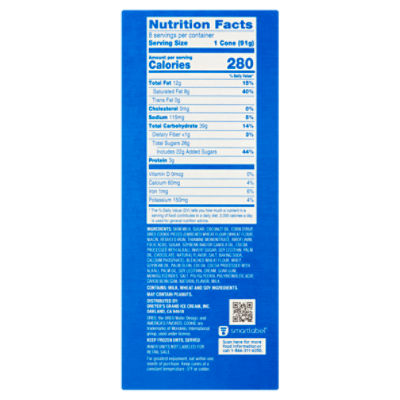 Oreo Chocolatey Cones Filled with Oreo Frozen Dairy Dessert, 8 count, 36.8 fl oz