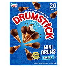 Nestlé Drumstick Mini Drums Vanilla Sundae Cones, 20 count, 16.9 fl oz, 16.9 Fluid ounce