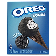 OREO Chocolatey Cones Filled with Oreo, Frozen Dairy Dessert, 18.4 Fluid ounce