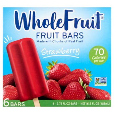 Whole Fruit Strawberry Fruit Bars, 2.75 fl oz, 6 count