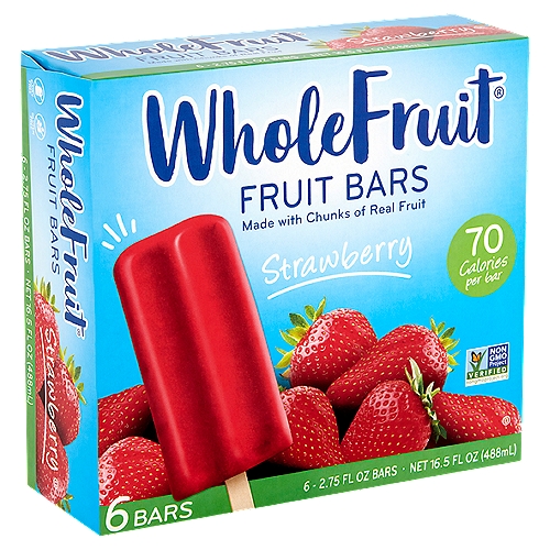 Whole Fruit Strawberry Fruit Bars, 2.75 fl oz, 6 count