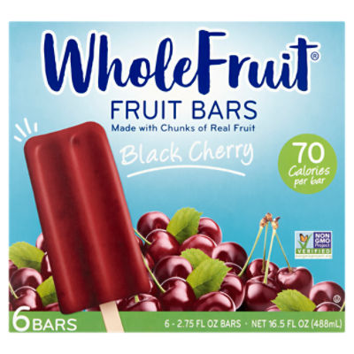 Whole Fruit Black Cherry Fruit Bars, 2.75 fl oz, 6 count