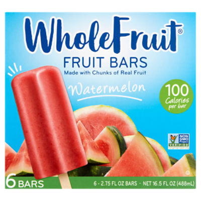 Whole Fruit Watermelon Fruit Bars, 2.75 fl oz, 6 count