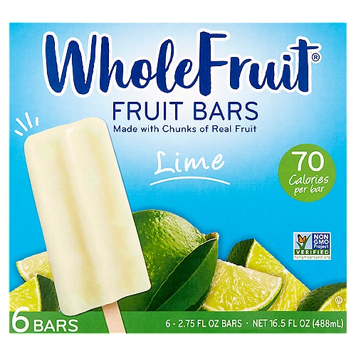 Whole Fruit Lime Fruit Bars, 2.75 fl oz, 6 count