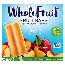 Whole Fruit Peach Fruit Bars, 2.75 fl oz, 6 count