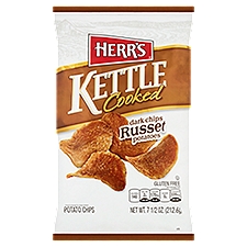 Herr's Kettle Cooked Dark Chips Russet Potato Chips, 7 1/2 oz, 8 Ounce