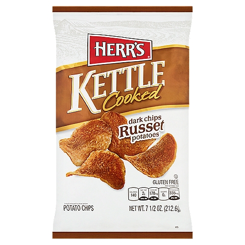 Herr's Kettle Cooked Dark Chips Russet Potato Chips, 7 1/2 oz