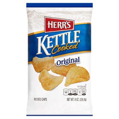 Herr's Kettle Cooked Original Potato Chips, 8.0 oz, 10 Ounce