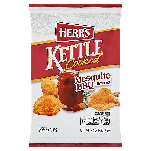 Herr's Kettle Cooked Mesquite BBQ Flavored Potato Chips, 7 1/2 oz