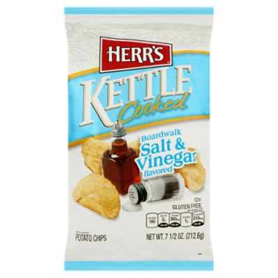 Herr's Kettle Cooked Boardwalk Salt & Vinegar Flavored Potato Chips, 7