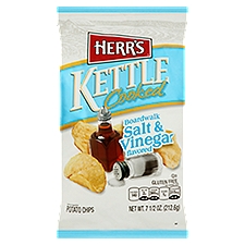 Herr's Kettle Cooked Boardwalk Salt & Vinegar Flavored, Potato Chips, 10 Ounce