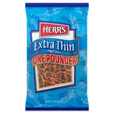 Herr's One Pounder Extra Thin Pretzels, 16 oz, 16 Ounce