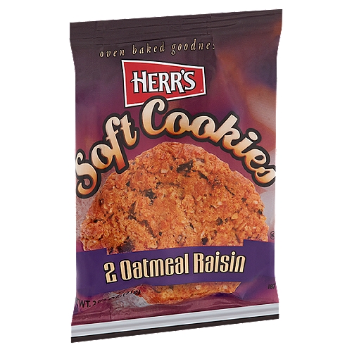 Herr's Oatmeal Raisin Soft Cookies, 2 count, 2 1/2 oz