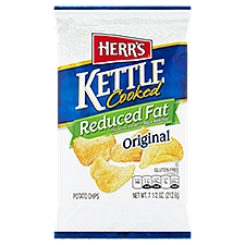 Herr's Kettle Cooked Reduced Fat Original Potato Chips, 7 1/2 oz