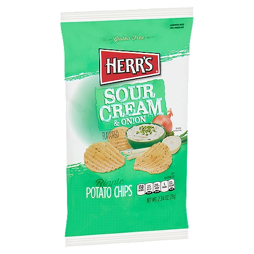 Herr's Sour Cream & Onion Flavored Ripple Potato Chips, 2 3/4 oz