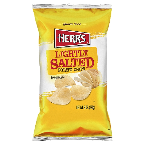HERR'S Lightly Salted Potato Chips, 8 oz