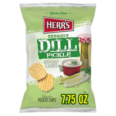 Herr's Creamy Dill Pickle Ripple Potato Chips, 7 3/4 oz