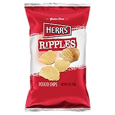 Herr's Potato Chips, Ripples, 9 Ounce