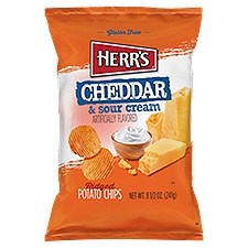 Herr's Cheddar & Sour Cream Ridged, Potato Chips, 8.5 Ounce