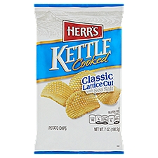 Herr's Kettle Cooked Classic Lattice Cut with Sea Salt Potato Chips, 7 oz