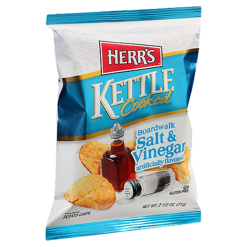 Herr's Kettle Cooked Boardwalk Salt & Vinegar Potato Chips, 2 1/2 oz