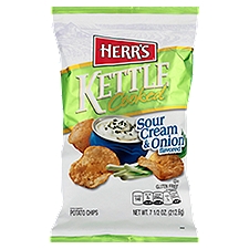 Herr's Kettle Cooked Sour Cream & Onion Flavored Potato Chips, 7 1/2 oz