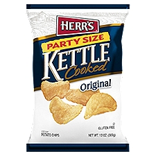 Herr's Kettle Cooked Original Potato Chips, Party Size, 13 oz
