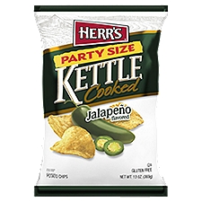 HERR'S Kettle Cooked Jalapeño Flavored Potato Chips Party Size, 13 oz