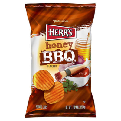 HERR'S Honey BBQ Flavored Potato Chips, 7 3/4 oz, 7.75 Ounce