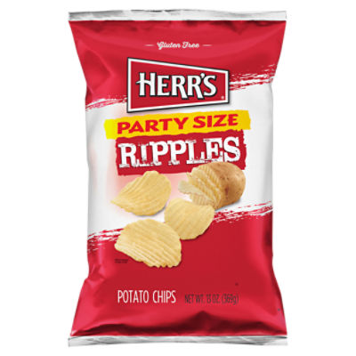 Herr's Ripples Potato Chips Party Size, 13 oz
