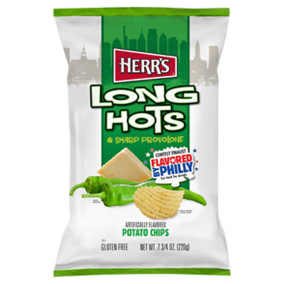 Herr's Long Hots & Sharp Provolone , Potato Chips