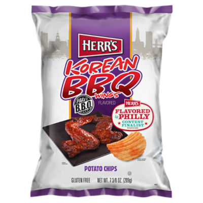 Herr's Korean BBQ Wings Flavored Potato Chips 7.37 oz