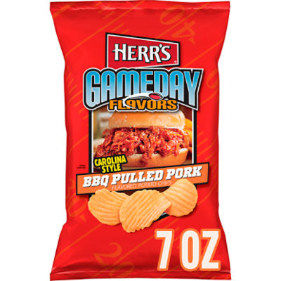 Herr's Gameday Flavors Carolina Style BBQ Pulled Pork Flavored Potato Chips, 7 oz