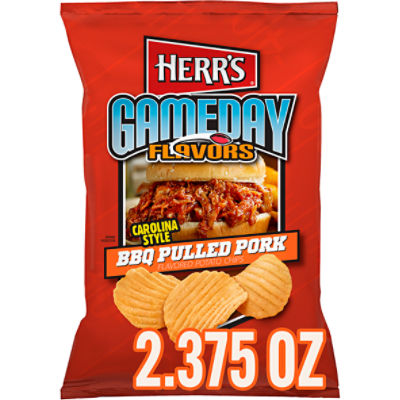 Herr's Gameday Flavors Carolina Style BBQ Pulled Pork Flavored Potato Chips, 2 3/8 oz