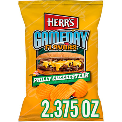 Herr's Gameday Flavors Philly Cheesesteak Flavored Potato Chips, 2 3/8 oz, 2.38 Ounce