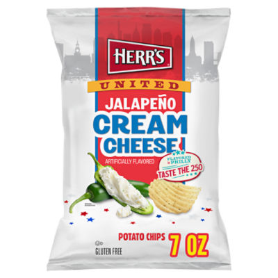 Herr's United Jalapeño Cream Cheese Potato Chips, 7 oz, 7 Ounce
