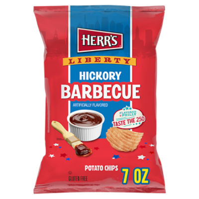 Herr's Liberty Hickory Barbecue Potato Chips, 7 oz, 7 Ounce