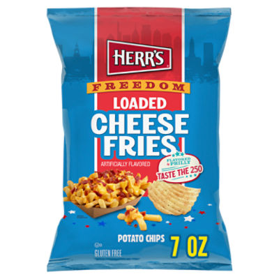 Herr's Freedom Loaded Cheese Fries Potato Chips, 7 oz, 7 Ounce