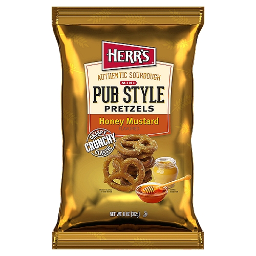 Herr's Honey Mustard Flavored Mini Pub Style Pretzels, 11 oz