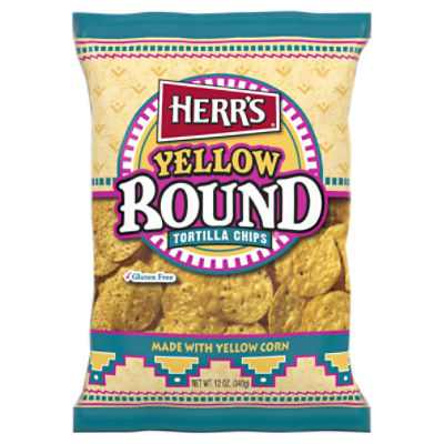 Herr's Yellow Round Tortilla Chips, 12 oz, 12 Ounce