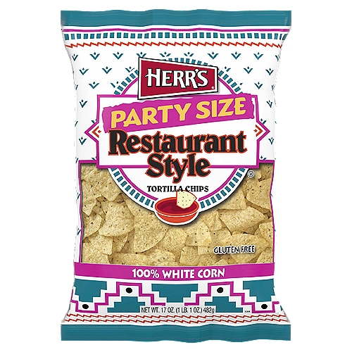 Herr's Restaurant Style Tortilla Chips Party Size, 17 oz