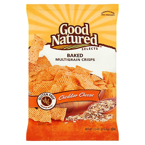 Good Natured Selects Cheddar Cheese Baked Multigrain Crisps, 7.5 oz
