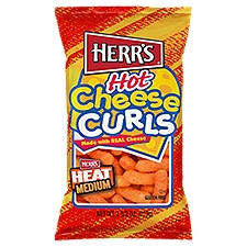 Herr's Hot, Cheese Curls, 7.5 Ounce