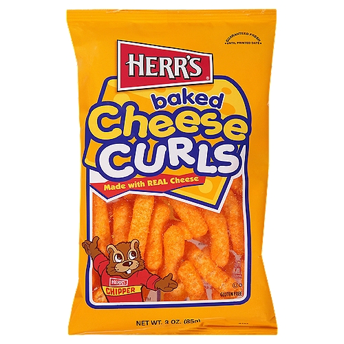 Herr's Baked Cheese Curls, 3 oz
Herr's® Cheese Curls are a big favorite with kids of all ages. And why not - their great taste makes any snack or meal extra special.

You can feel good about giving your family Herr's Cheese Curls. The curls are baked, not fried, so they're light and fluffy.

Next time your family is looking for a special snack, treat them to the great taste of Herr's Cheese Curls. I'm sure your whole family will enjoy them. In fact, you have my guarantee!
Ed Herr
Chairman and CEO