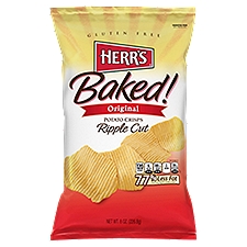 Herr's Baked! Original Ripple Cut, Potato Crisps, 8 Ounce